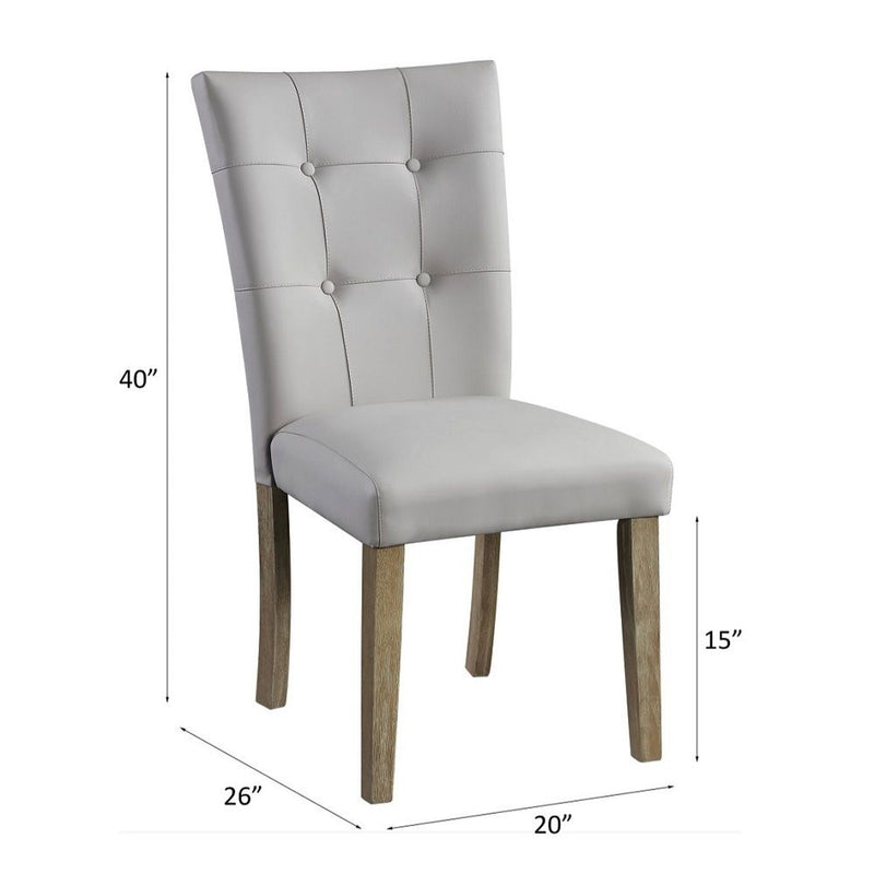 Charnell - Side Chair (Set of 2) - Gary PU & Oak Finish - Atlantic Fine Furniture Inc