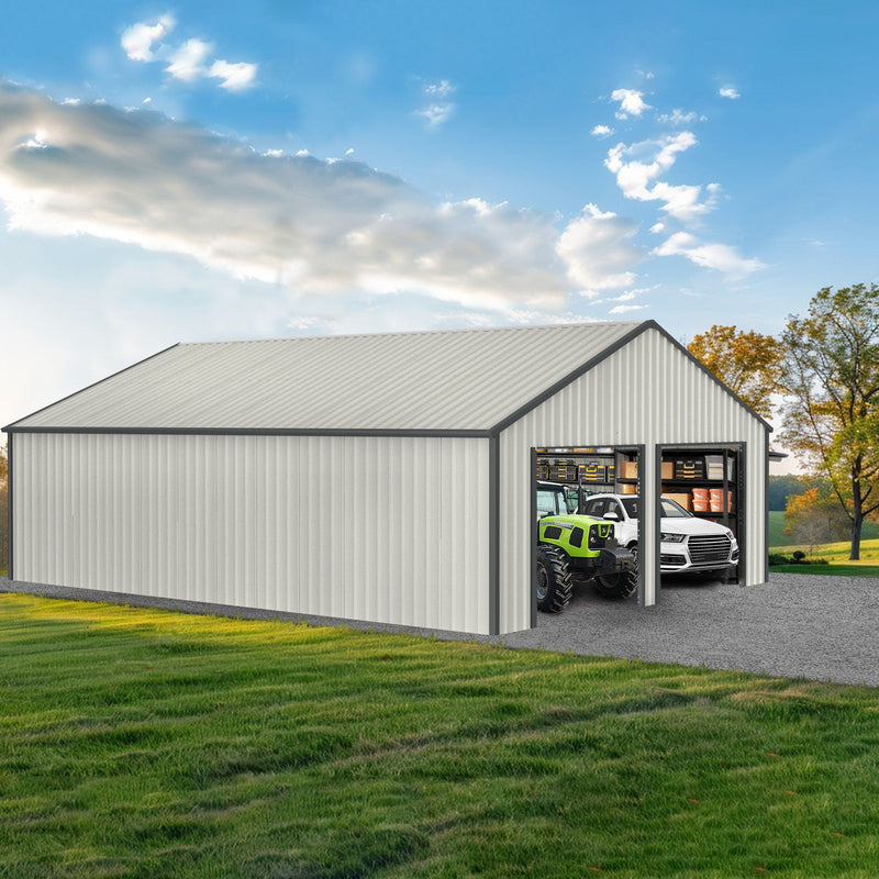 Double Garage Metal Shed With Side Entry Door