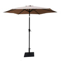 8.8' Outdoor Aluminum Patio Umbrella With 42 Pound Square Resin Umbrella Base