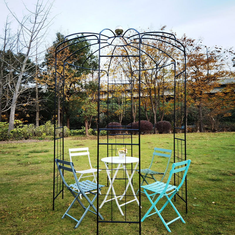 Metal Garden Arch Iron Garden Arbors Gazebo Dia High Birdcage Shape Pergola Pavilion For Wedding Ceremony