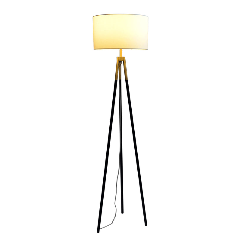 Sway - Floor Lamp With On / Off Switch Triple Legs Shade - Black / Gold / White