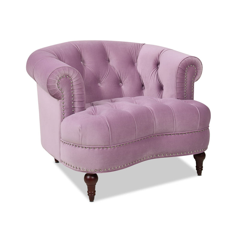 La Rosa - Victorian Tufted Upholstered Accent Chair - Lavender