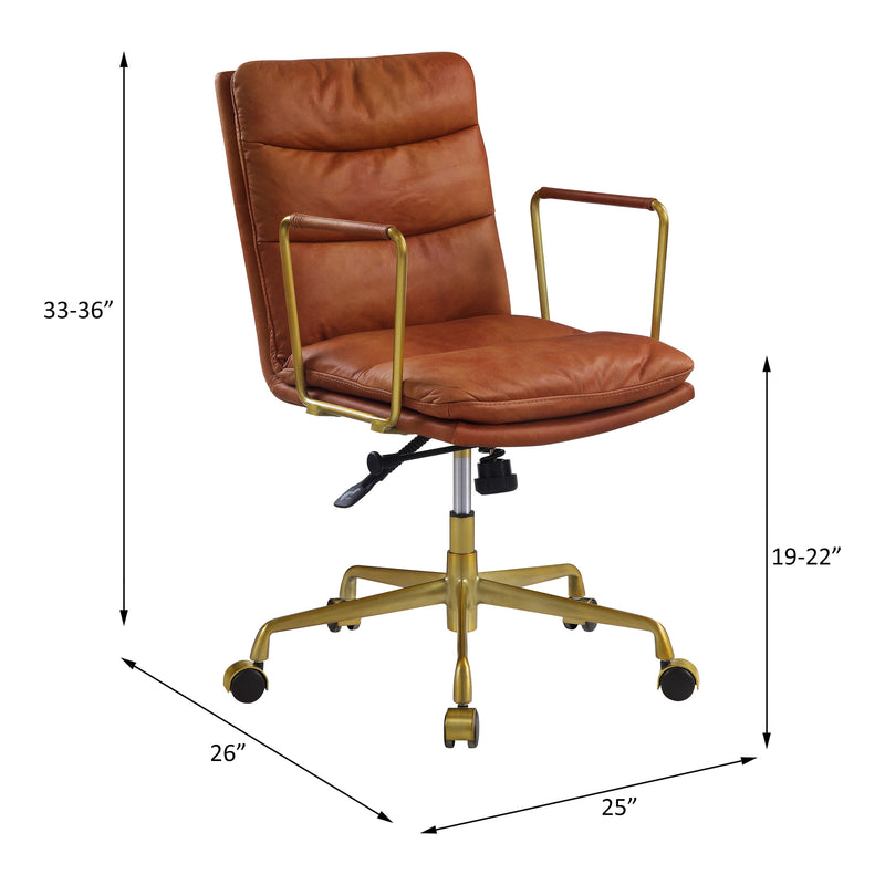 Dudley - Executive Office Chair - Rust Top Grain Leather