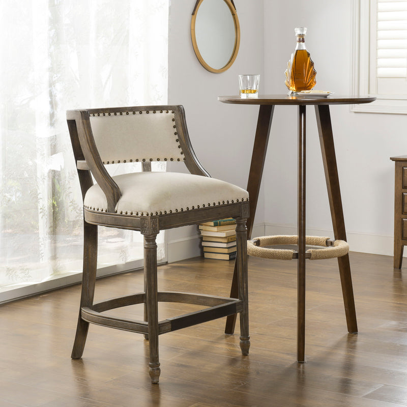 Paris - Farmhouse Counter Height Bar Stool With Backrest