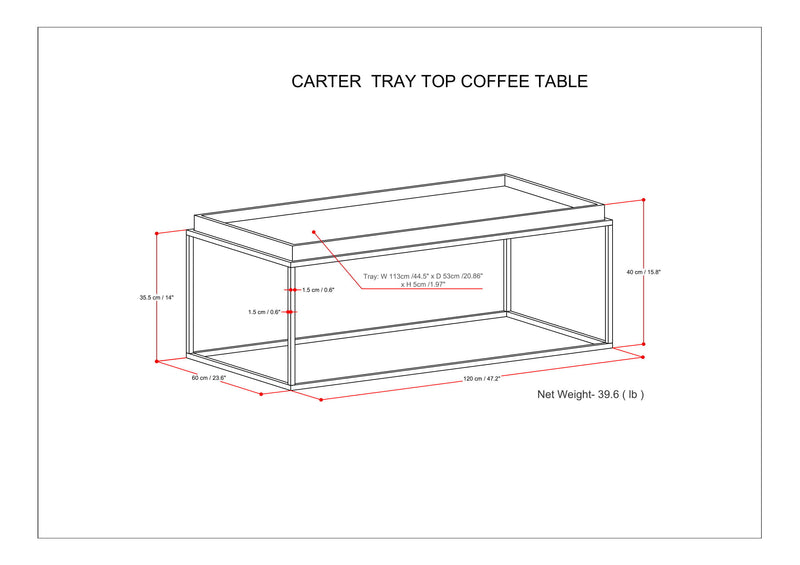 Carter - Tray Top Coffee Table - Natural Acacia