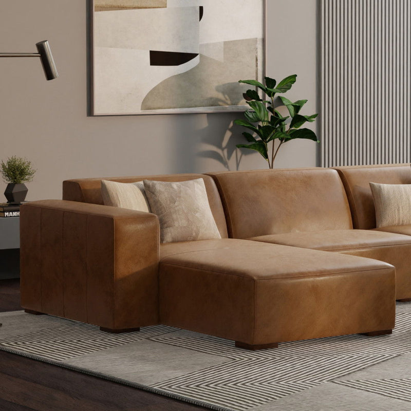 Rex - Left Chaise Sofa Module - Brown