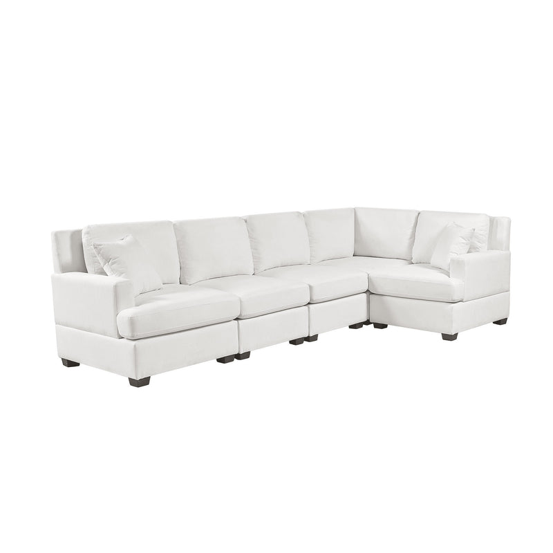 U_Style Sectional Modular Sofa with 2 Tossing cushions and Solid Frame for Living Room