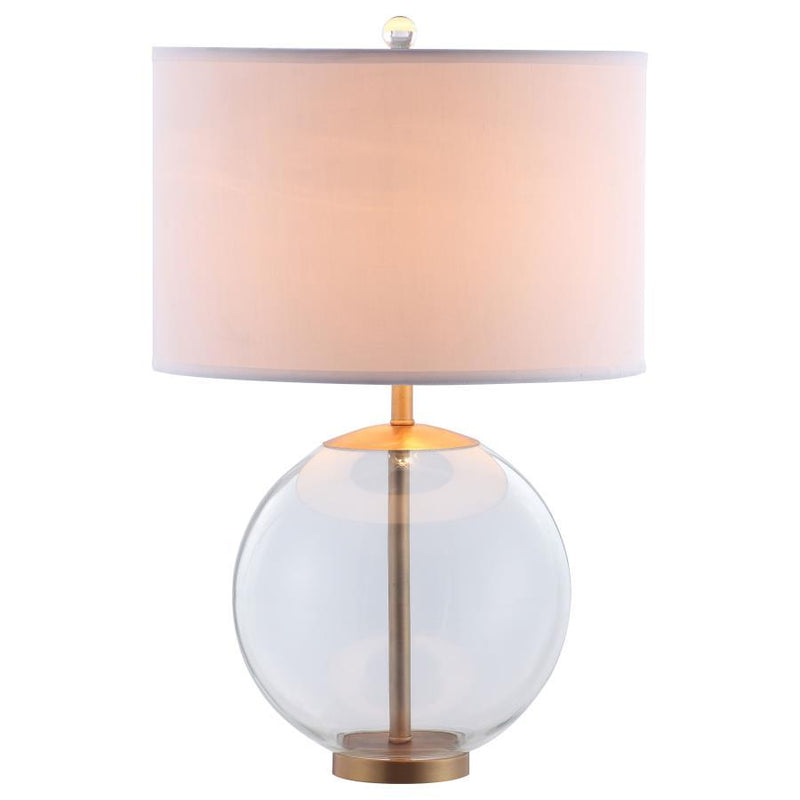 Kenny - Drum Shade Clear Glass Table Lamp - Brass - Atlantic Fine Furniture Inc