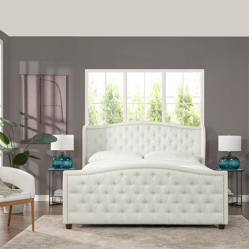 Marcella - Upholstered Shelter Headboard Bed Set