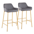 Daniella - Stylish Contemporary Glam Fixed Height Bar Stool (Set of 2)