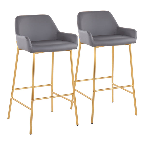 Daniella - Stylish Contemporary Glam Fixed Height Bar Stool (Set of 2)