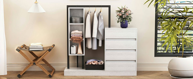 Wardrobe With 4 Drawers And 3 Shelves