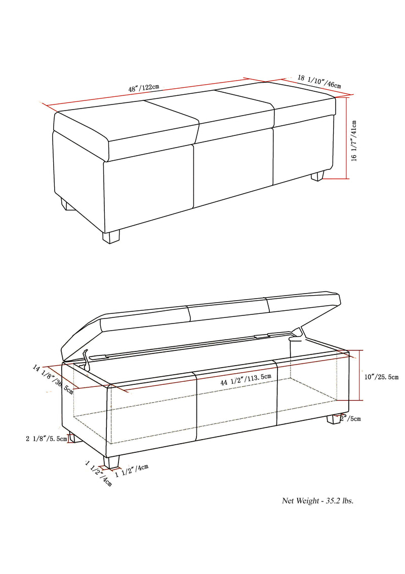 Avalon - Multifunctional Storage Ottoman Bench