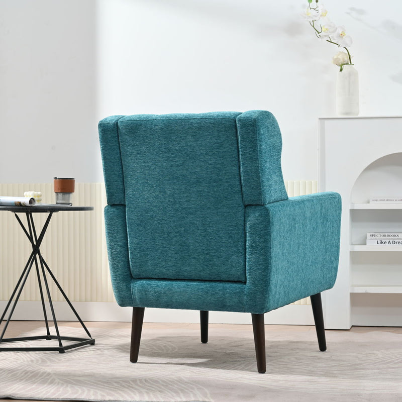 Modern Accent Chair Upholstered Foam Filled Living Room Chairs Comfy Reading Chair Mid-Century Modern Chair With Chenille Fabric Lounge Arm Chairs Armchair For Living Room Bedroom