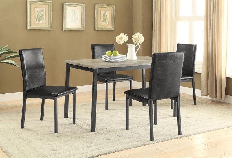 Garza - Upholstered Dining Side Chairs (Set of 2) - Black - Atlantic Fine Furniture Inc