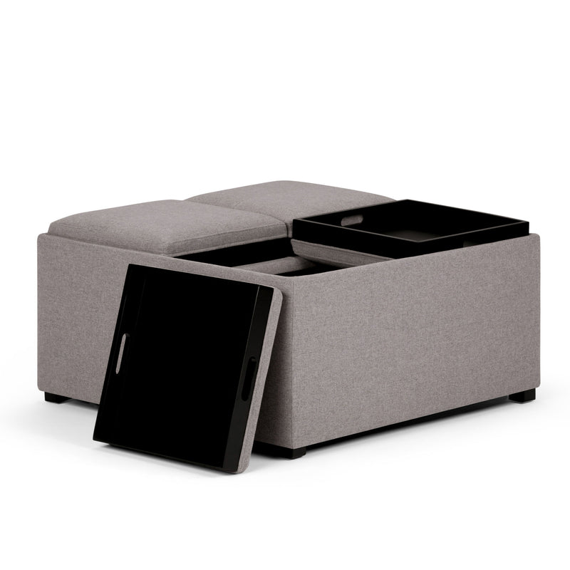 Avalon - Square Coffee Table, Storage Ottoman