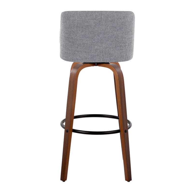 Toriano - Mid Century Modern Fixed Height Barstool Swivel And Round Footrest (Set of 2)