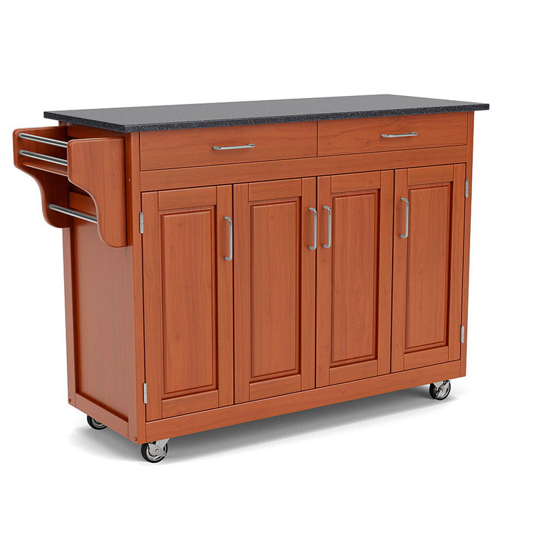 Create-A-Cart - 4 Doors Kitchen Cart - Black Granite Top