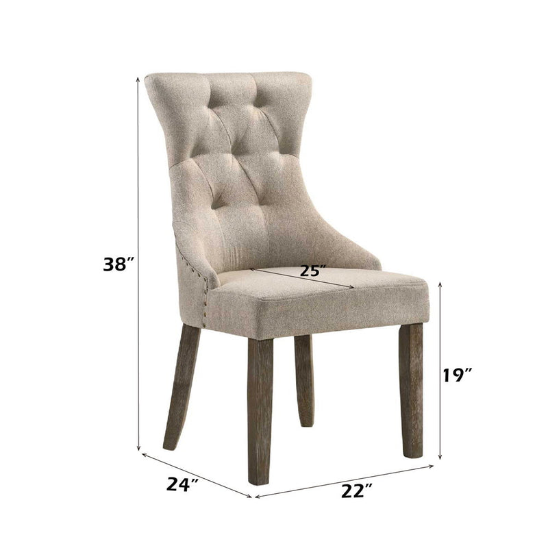 Gabrian - Dining Chair (Set of 2) - Fabric & Reclaimed Gray