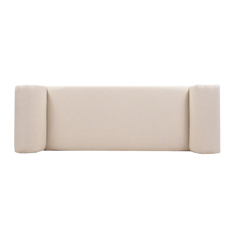 Kathy - Roll Arm Entryway Accent Bench - Sky Neutral Beige