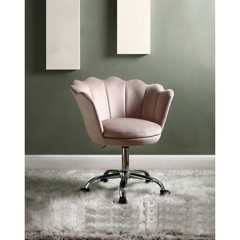 Micco - Office Chair - Rose Quartz Velvet & Chrome