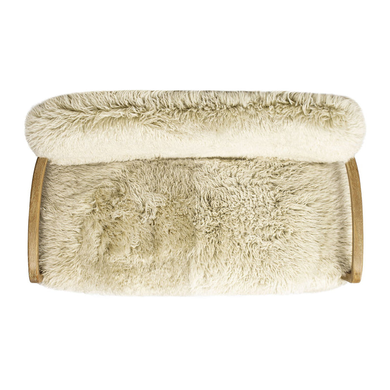 Enchante - Sheepskin Accent Loveseat - Taupe / Natural