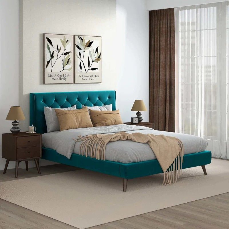 Dillon - Velvet Platform Bed