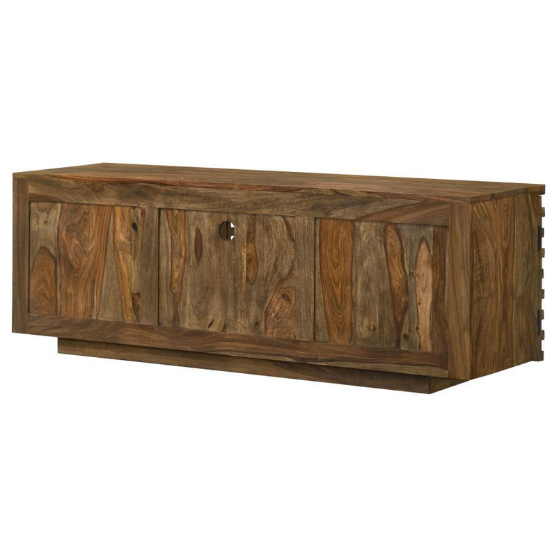 Julia - 2 Door Solid Sheesham Wood TV Stand - Natural