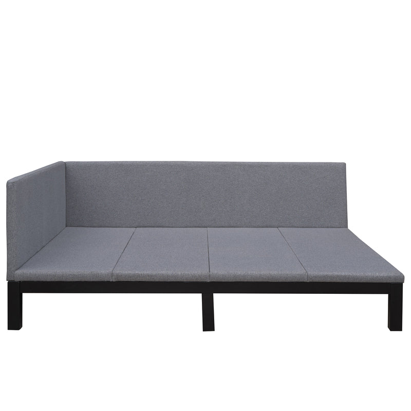 Upholstered Daybed/Sofa Bed Frame Full Size Linen-Gray