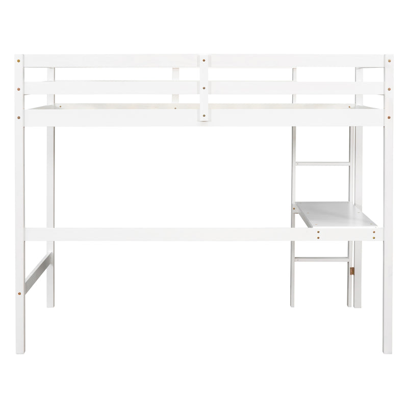 Twin Loft Bed with  built-in desk,White(Old SKU:W50450911)