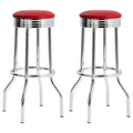 Retro - Upholstered Metal Swivel Bar Stool (Set of 2)