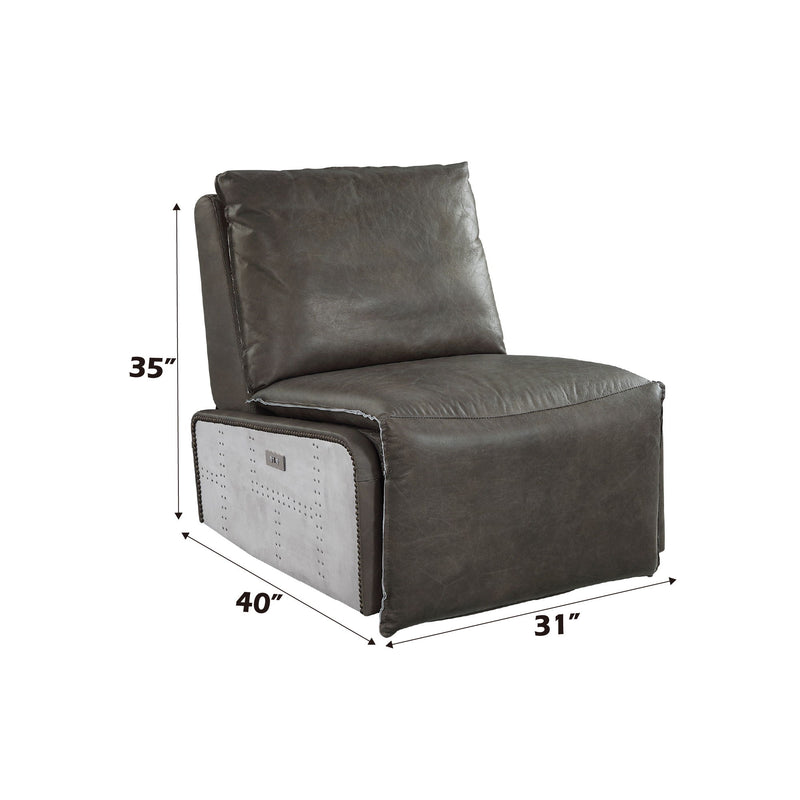 Metier - Power Motion Recliner - Gray / Aluminum