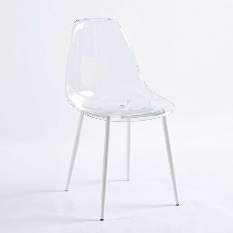 Dining Chair, Metal Leg, Plastic Seat (Set of 4)