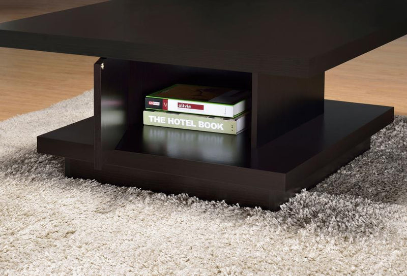 Reston - Square Engineered Wood Coffee Table - Cappuccino - Atlantic Fine Furniture Inc