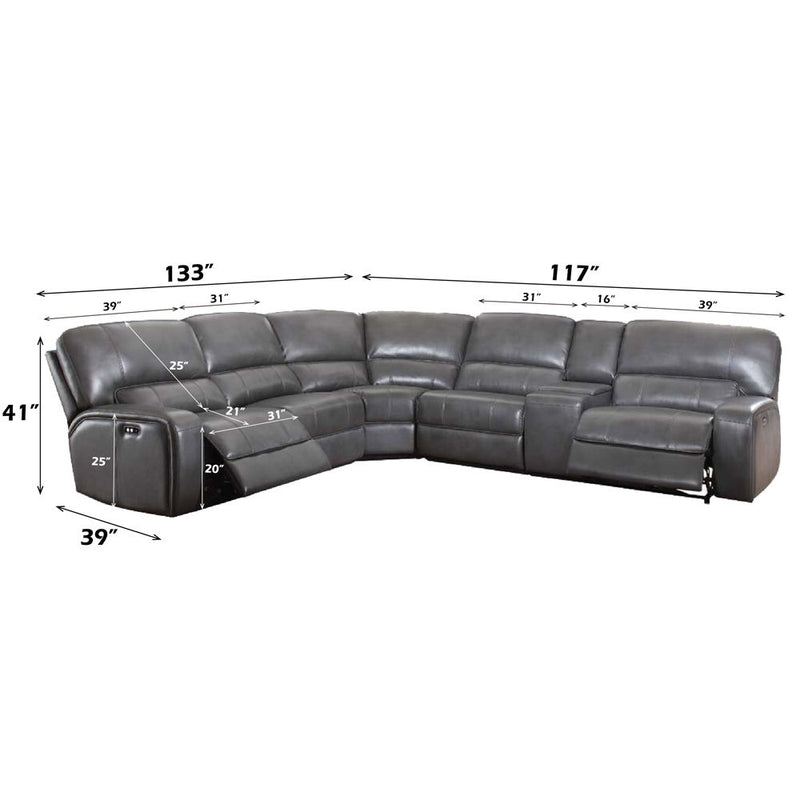 Saul - Power Motion Sectional Sofa - Gray