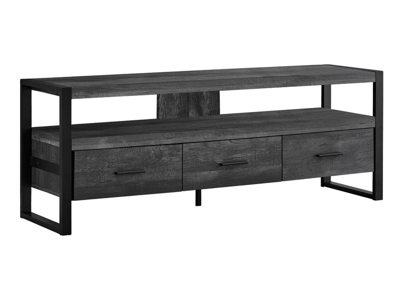 TV Stand, Console, Media Entertainment Center, Storage Solution Drawers - Black