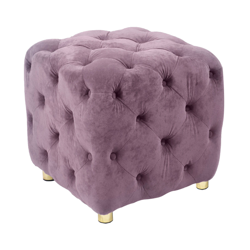 Modern Velvet Upholstered Ottoman, Exquisite Small End Table, Soft Foot Stool, Dressing Makeup Chair, Comfortable Seat For Living Room, Bedroom, Entrance