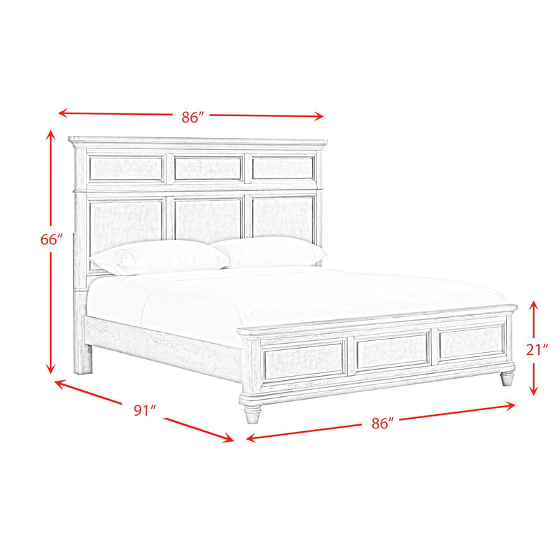 Whit-Ash - Panel Bedroom Set With Door Chest