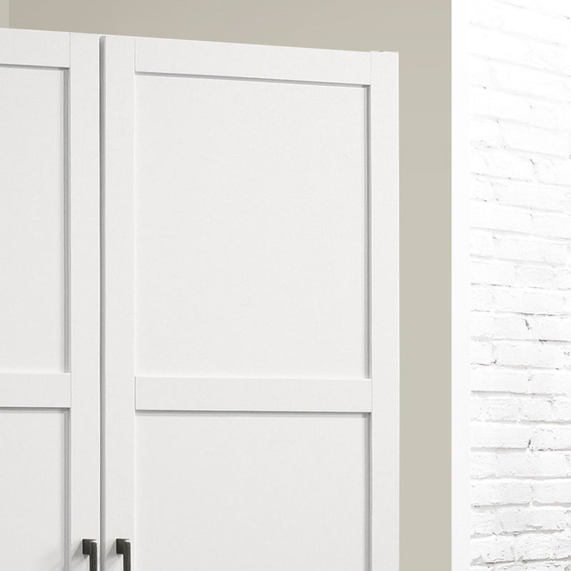 Aubree - Wardrobe Cabinet Armoire With 2 Drawers And Hanging Rod - White