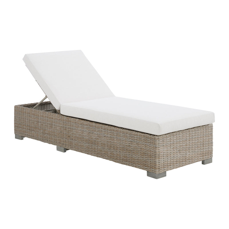 Ollie - Chaise Lounge - Tan And Olefin White Cream