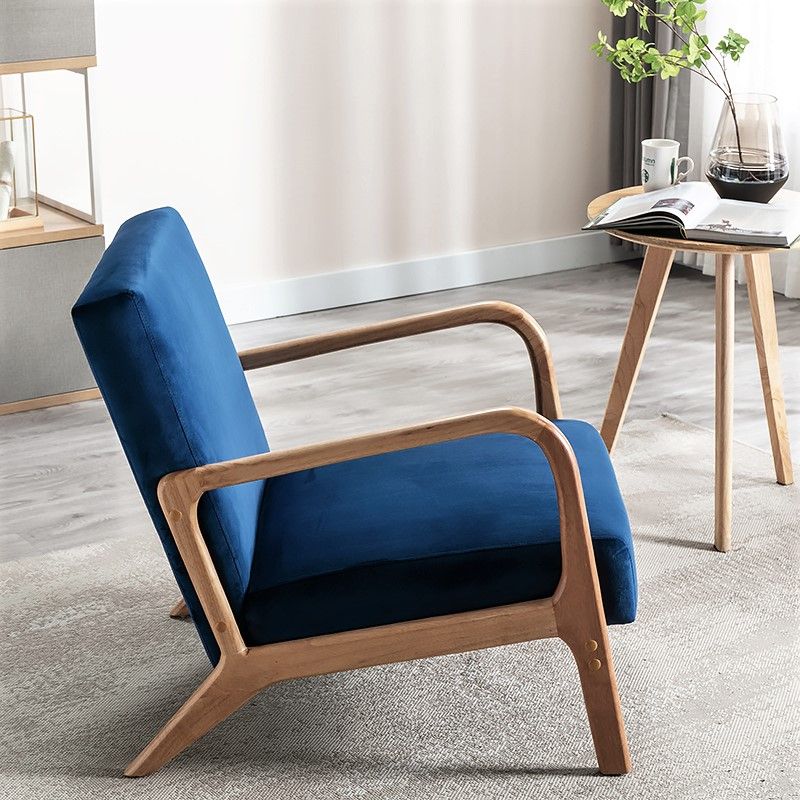 Classic Mid-Century Modern Accent Chairs, Open Framed Armchair With Cushioning