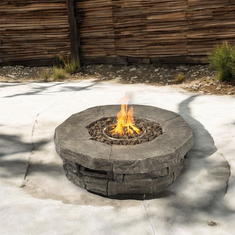 Outdoor Fire Pit Table - Stone Gray