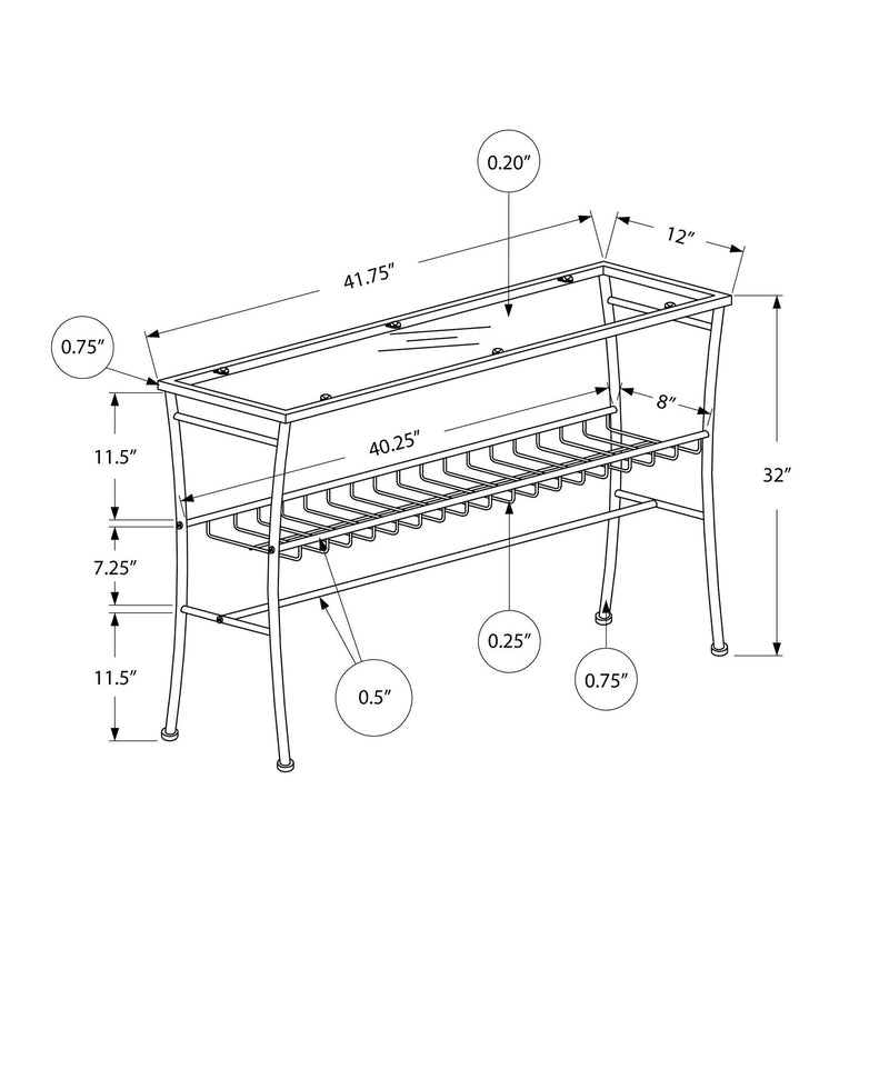 Accent Console Table For Entryway, Contemporary & Modern - Silver