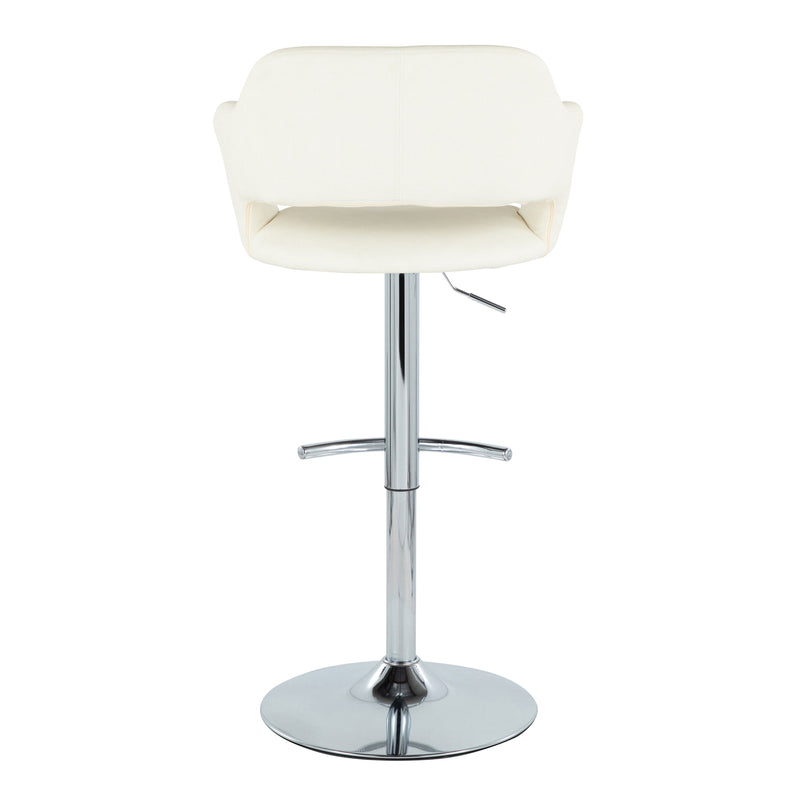 Margarite - Contemporary Ajustable Barstool With Swivel With Rounded T Footrest (Set of 2)