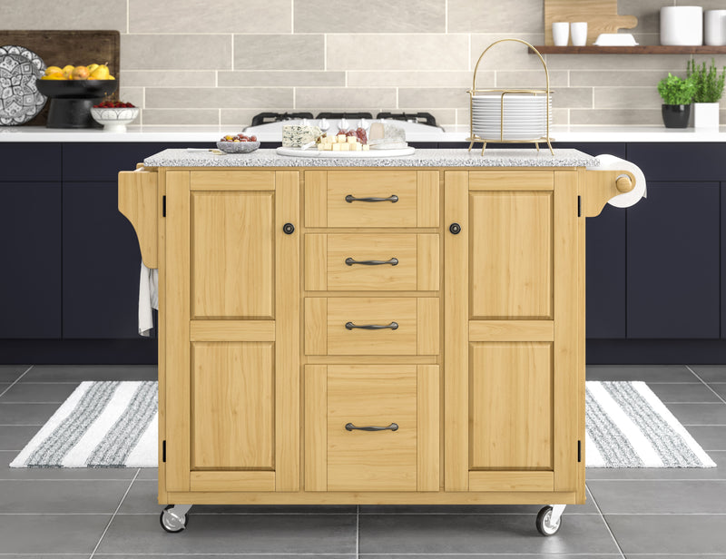 Create-A-Cart - Kitchen Cart - Pepper Granite Top