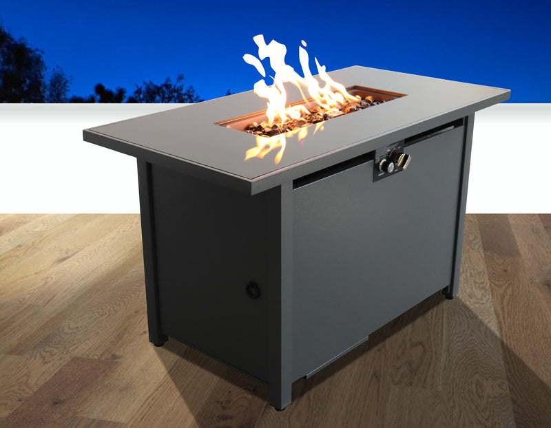 Outdoor Fire Pit Table With Lid & High-Quality Materials - Black