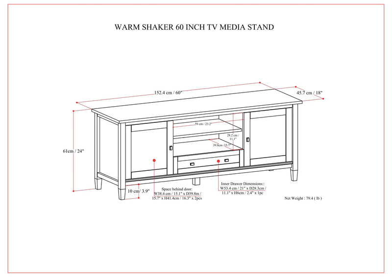 Warm Shaker - TV Media Stand - Brown