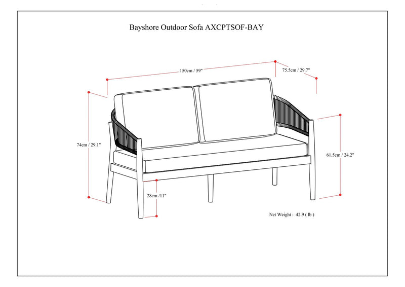 Bayshore - Outdoor Sofa - Natural