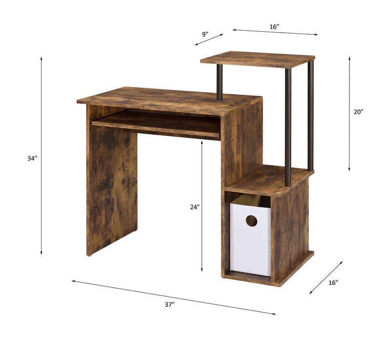 Lyphre - Computer Desk - Weathered Oak / Black