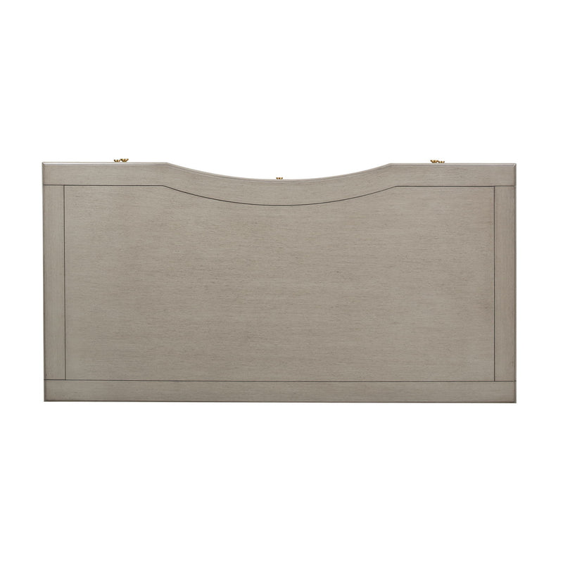 Dauphin - Gold Accent 5 Drawer Executive Desk - Gray Cashmere